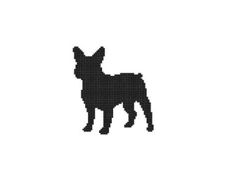 Frenchie bouledogue Silhouette point de croix motif animal de compagnie mur art français Bull chien point de croix cadeau moderne