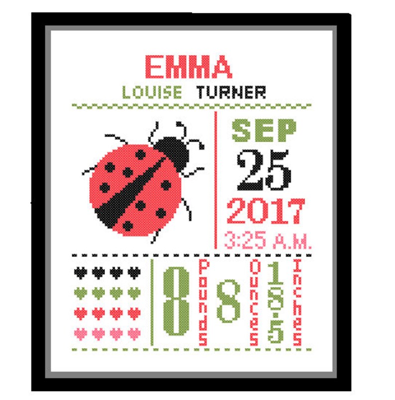 1 Cross Stitch custom Pattern Baby Girl Personalised Birth Etsy Pin on baby baskets