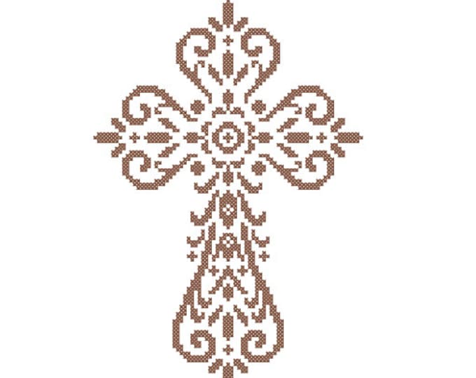 Filigree Pattern Christian Filigree Cross Counted Cross Stitch Chart PDF Instant - Etsy