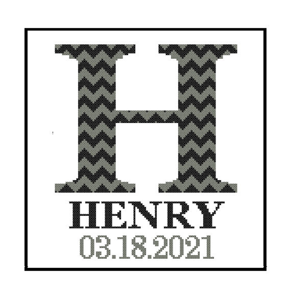 1 Custom Monogram Cross Stitch Pattern Modern Cross Stitch Etsy