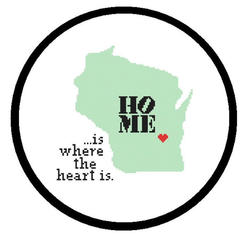 Wisconsin Map Cross Stitch Pattern Modern Cross Stitch Typography Home Is Where The Heart Is Text Wisconsin Map Cross Stitch Pattern Modern Cross Stitch Typography Home Is Where The Heart Is Text