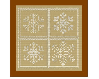 Modern Cross Stitch Pattern snowflakes Sampler Christmas Ornament Winter Holiday DIY Home Decor tree decoration cards great gift