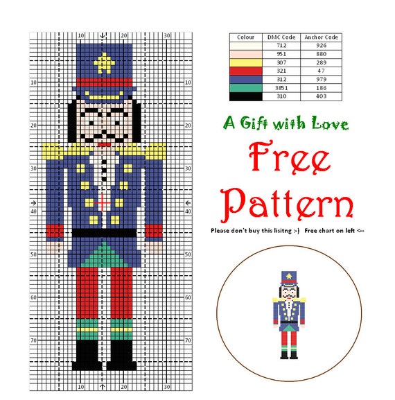 Free Nutcracker Cross Stitch Pattern Nutcracker Free Pattern | Etsy