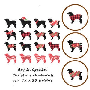 16 mini Boykin Spaniel Dog Christmas ornaments cross stitch Christmas mini Cross Stitch Pattern Dog cross stitch Ornaments cross stitch