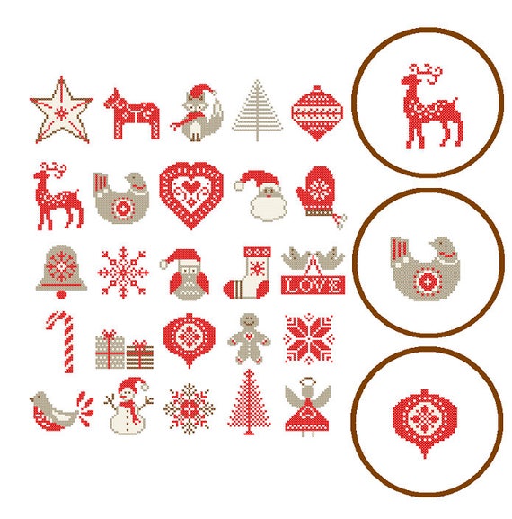 Nordic Cross-Stitch Ornaments