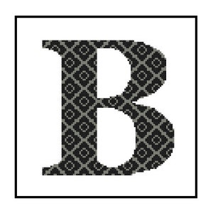 Monogram B Cross Stitch Pattern B Initial B Letter cross stitch Wedding Gift House Warming split letter cross Wedding Record Anniversary image 3