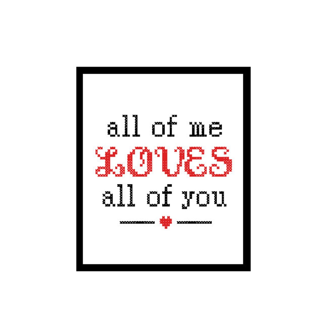 Instant Download Cross Stitch Pattern All of me Etsy
