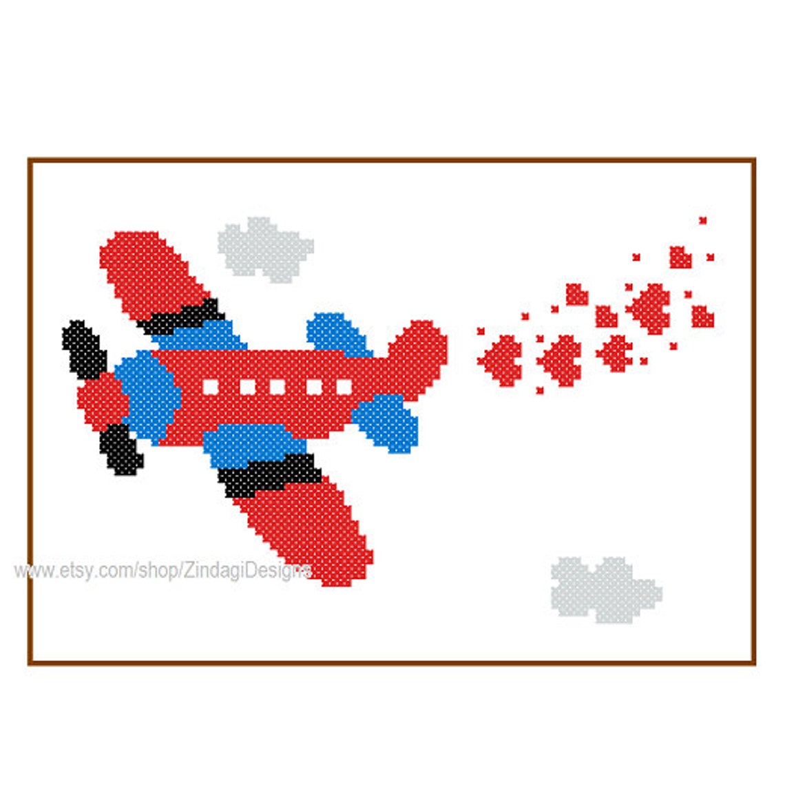 Instant Download Airplane Cross Stitch Pattern 3 Colour Etsy