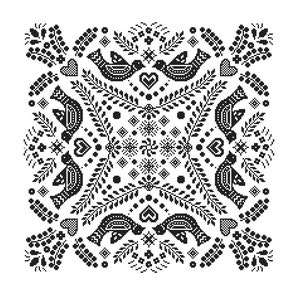 Monochrome pillow Cross Stitch Pattern Folk Art cross stitch Black Geometric cross stitch tribal vintage cross stitch cushion cross wall art image 2