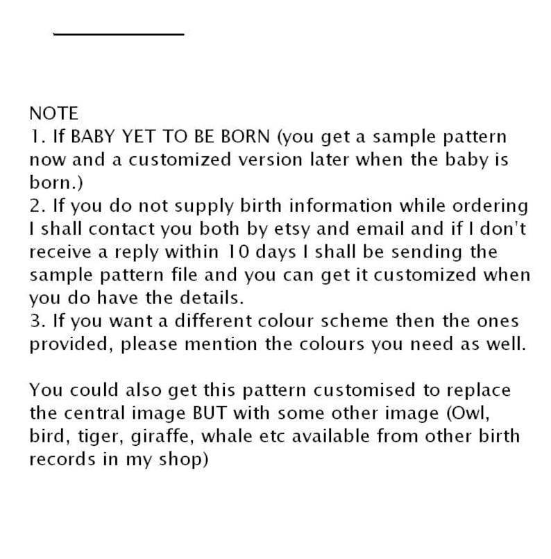 1 Cross Stitch custom Pattern Elephant birth sampler Baby Birth Announcement Birth Record Elephant birth sampler Jungle birth record image 4