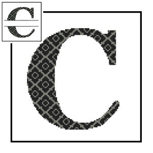 Monogramme C motif point de croix C initiale lettre C point de croix cadeau de mariage cadeau de pendaison de crémaillère fendue lettre croix mariage record anniversaire