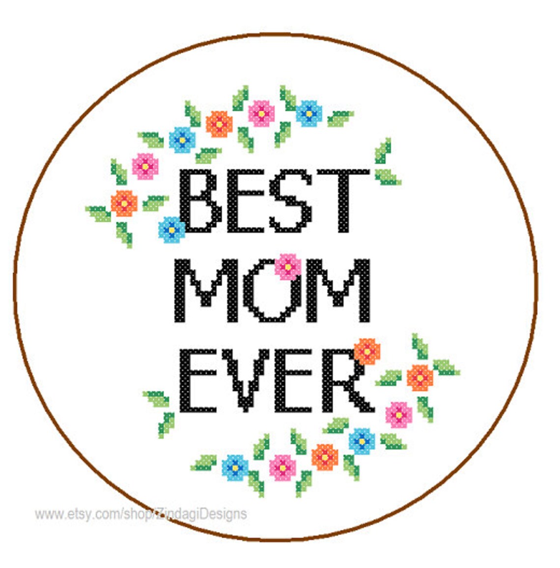 Mothers day cross stitch Pattern Instant Download Best Mom | Etsy