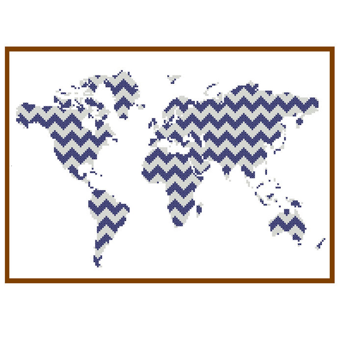 Best World Map Cross Stitch Pattern Modern Cross Stitch Etsy