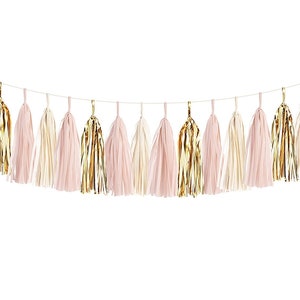 Blush Pink Gold DIY Tassel Garland Kit Wedding Decor Bridal