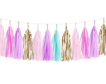 Unicorn Tassel Garland - DIY Kit - Great for Princess Party Ideas Unicorn Birthday Party Ideas or Kids Birthday Party