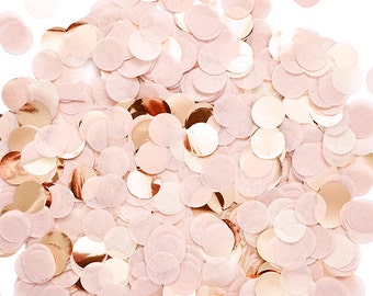 Blush Rose Gold Confetti - Tissue Paper - Pink Ivory - 1" Circle One Inch Handmade Hand Cut - Choose .5 oz or 1 oz