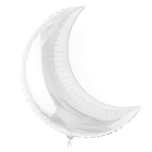 30" Silver Crescent Moon Shape Mylar Foil Balloon Party Decorating Supplies 