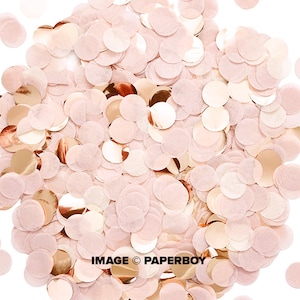 Blush Rose Gold Confetti Tissue Paper Pink Ivory 1 Circle One Inch Handmade Hand Cut Choose .5 oz or 1 oz image 1