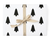 Pine Christmas Tree Wrapping Paper - Black and White Xmas Pattern Modern Chic Party Gift Wrap