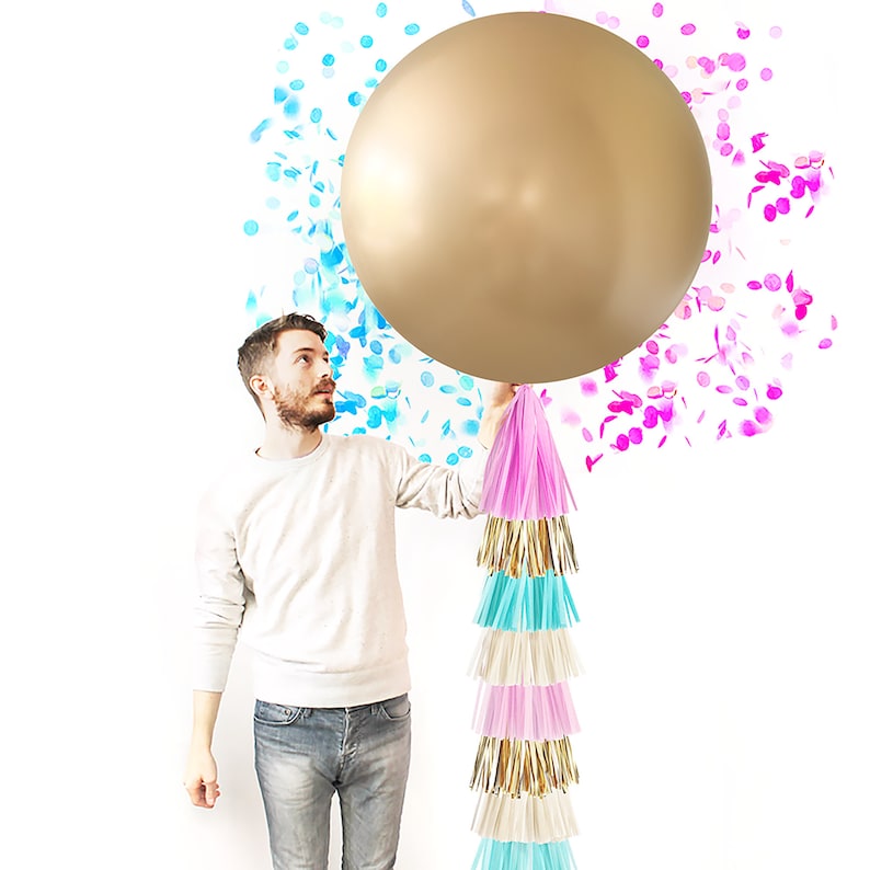 Gender Reveal Confetti Balloon DIY with DIY Tassel Tail image 0