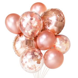 Balloons 11 Latex Balloon 5 Pack Pick a Color // Birthday Blush Pink Hot Pink Light Blue Neon Yellow Peach Coral Mint Rose Gold Gray image 5