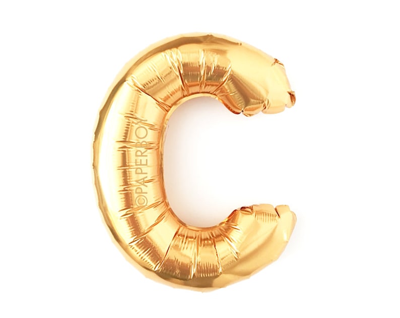 Mylar Foil Alphabet Letter Number Gold Letter C Balloon Small Medium 12 inch Airfill Globo Ballon 14 Custom Banner Garland