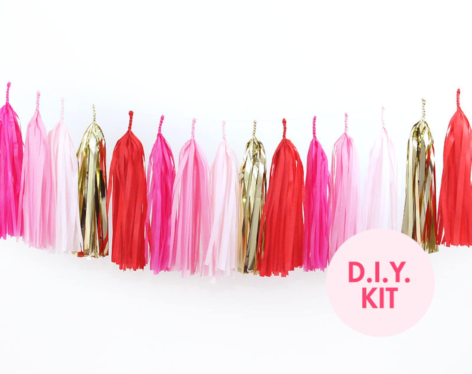 DIY Valentine's Day Tissue Tassel Garland Kit 15 Tassels Etsy