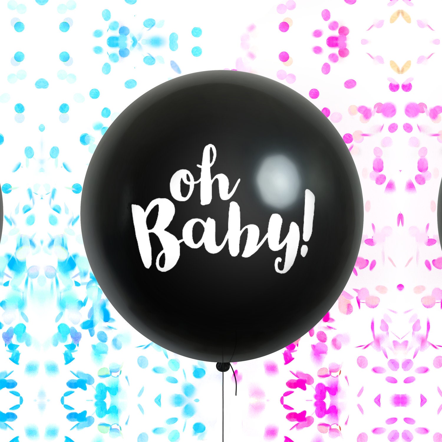 Party & Gifting One Baby Gender reveal confetti balloon 36 Black