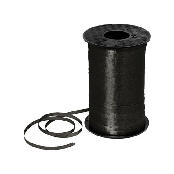 Black Balloon Ribbon Black Balloon String Black 3/16 Crimped Curling Ribbon  Roll of Ribbon Black Ribbon Black Curling Ribbon 