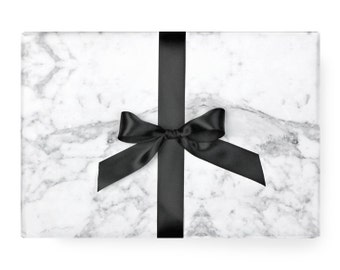 Marble Wrapping Paper - Black and White Pattern Modern Unique Party Scandinavian Gift Wrap / (Carrera) Carrara Marble / Instagram Backdrop