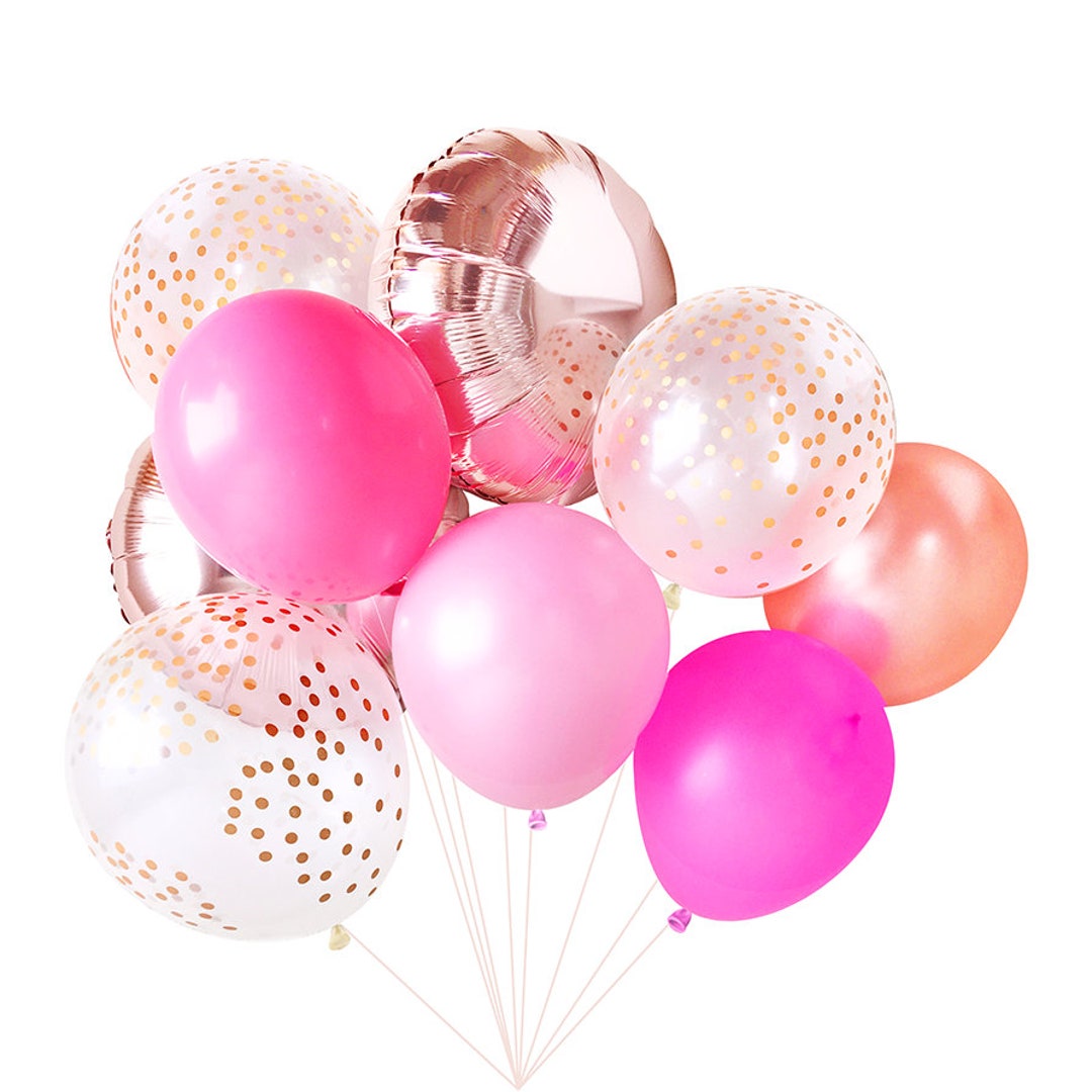 Pink Balloons ( Balloon Bouquet Bundle / Birthday Balloons ) - Unicorn ...