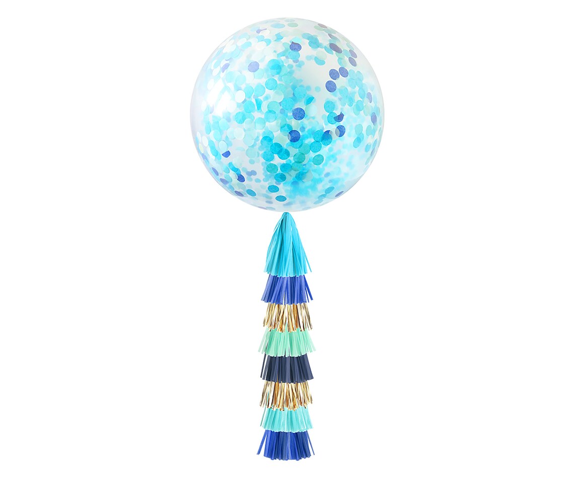 Blue Confetti Balloon Tassel Giant Large DIY Tassel Tail Etsy
