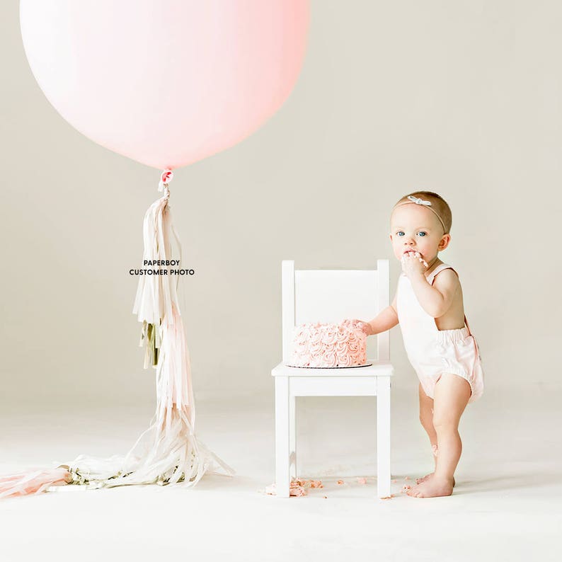 Giant Confetti Balloon Blush and Rose Gold / Jumbo Balloon Tassel / Birthday Decorations / Fringe / Wedding Balloons image 4