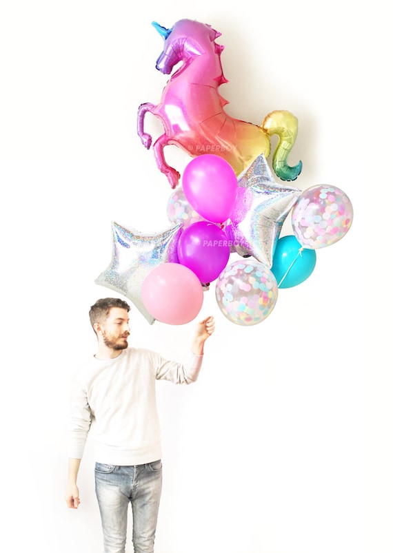 Grand ballon gonflable * Licorne * pour fête, décoration ou comme cadeau //  Super Shape // Ballon de fête pour enfants Ballon à l'hélium Ballon Ballon