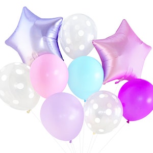 Unicorn Balloons - Pastel - ( Balloon Bouquet Bundle with Confetti Balloons ) - Unicorn Party Ideas / Mermaid Party Ideas / Iridescent