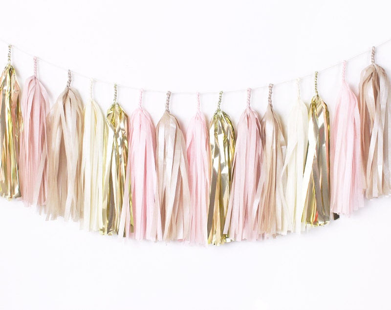 DIY Tassel Garland Kit Blush Pink & Gold Champagne Ivory Etsy