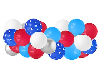 4th of July Balloon Garland Kit - Fourth of July — ( Balloon Arch / Balloon Decor / Red White and Blue )