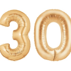 Giant 30 Balloons Copper Rose Gold Number Balloon 40 Mylar Foil Megaloon Alphabet Letter Number Large / Jumbo 3' foot Helium image 5