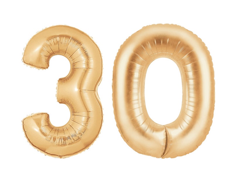 Giant 30 Balloons Copper Rose Gold Number Balloon 40 Mylar Foil Megaloon Alphabet Letter Number Large / Jumbo 3' foot Helium image 5