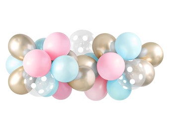 Balloon Garland Kit - Cotton Candy / Baby Shower — ( Balloon Arch / Balloon Decor / Pink & Blue ) — 5, 10, 15, 20, 25 feet