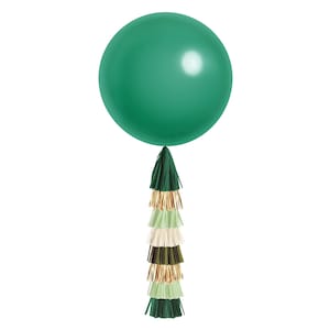 Large Emerald Green Balloon with Tassel Tail ( 1st Birthday Decorations Fringe Wedding Balloons Decor Jumbo Giant Balloon )