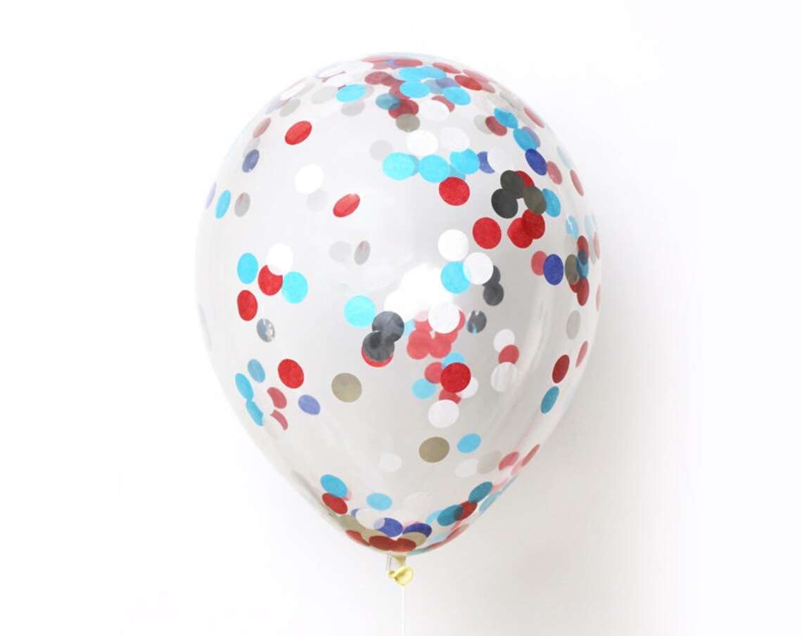 Confetti Balloon Patriotic Choose 12 16 18 36 Inch Etsy