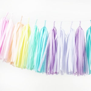 Pastel Rainbow Tassel Garland Kit DIY Soft Pink Ombre Paper Modern ...