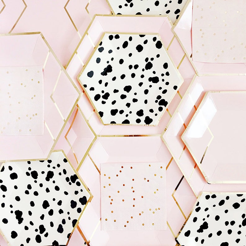 Blush Pink & Gold Paper Napkins Confetti Foil foiled Etsy