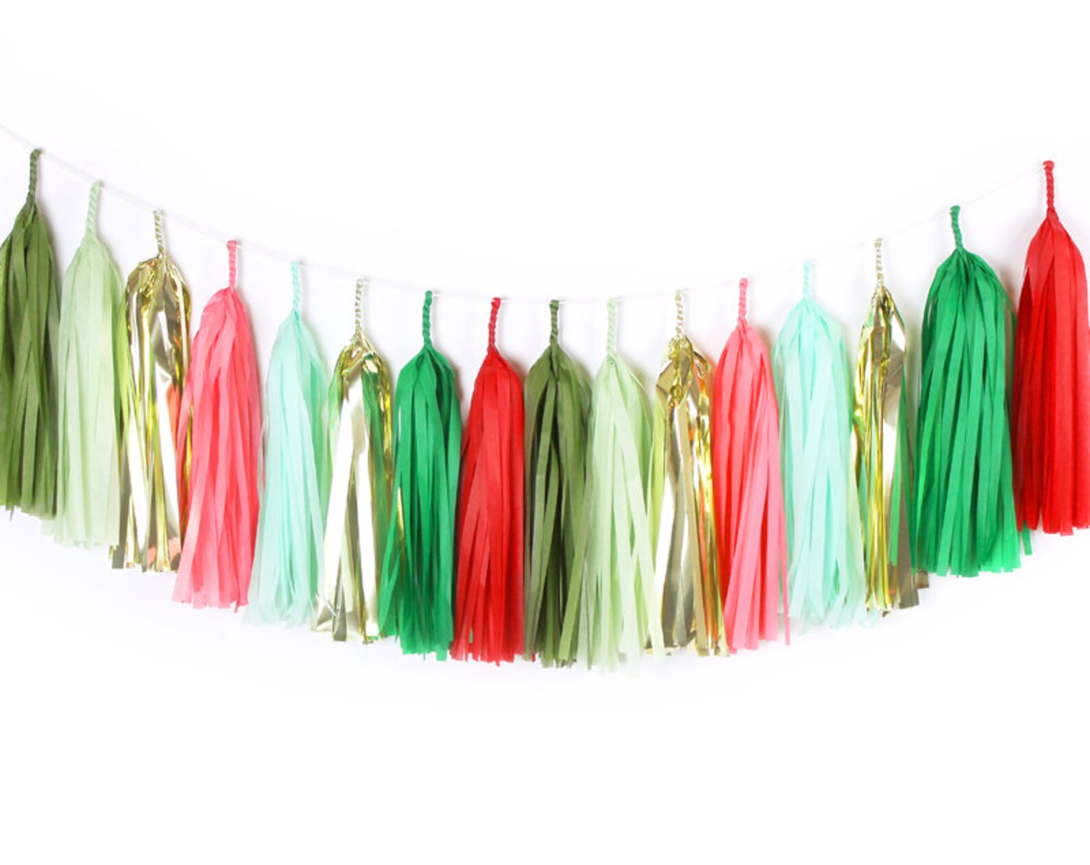 Christmas Tassel Garland DIY Kit Xmas Red Green Evergreen Etsy