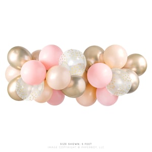 Kit de guirnalda de globos - rosa Blush & Gold — ( Arco de globo / Decoración de globo / Blush rosa boda / Blush rosa y oro novia ducha ) — 5 pies