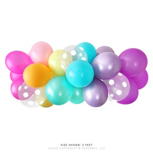 Rainbow Balloon Garland Kit — ( Balloon Arch / Balloon Decor / Unicorn Party Ideas ) — 5 feet, 10 feet, or 15 feet
