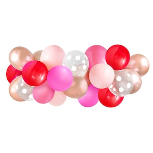 Balloon Garland Kit - Valentine&#39;s Day Red & Pink — ( Balloon Arch / Balloon Decor ) — 5 or 10 or 15 feet