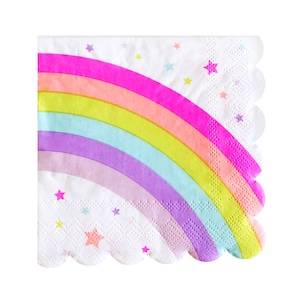 Rainbow Paper Napkins - Unicorn Party Napkins / Neon and Pastel Rainbow Napkins / Serviettes / Cocktail Napkins