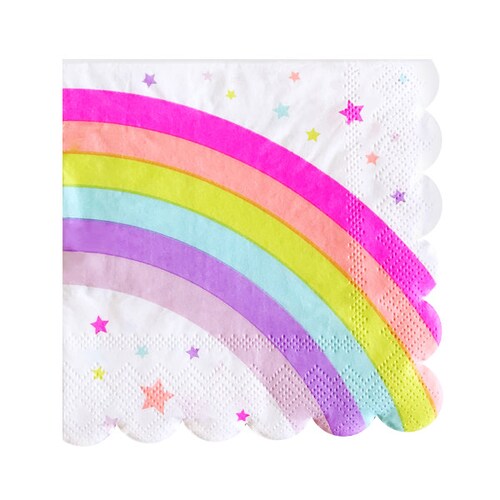 Rainbow Paper Napkins Unicorn Party Napkins / Neon and Etsy